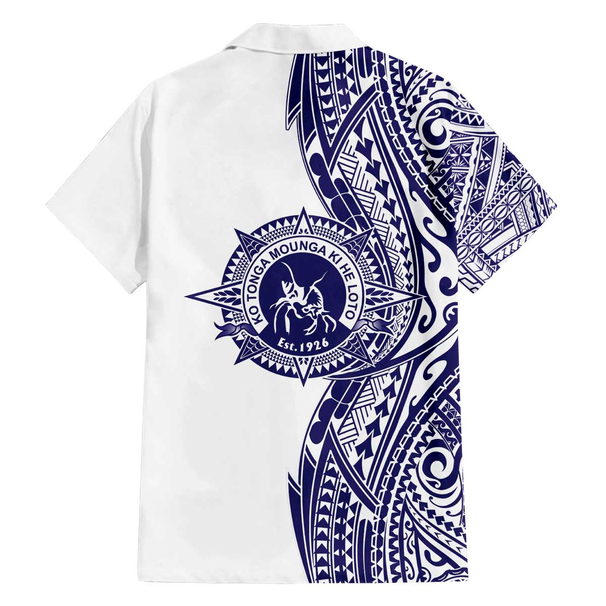 Tonga Queen Salote College 100th Years Family Matching Off The Shoulder Long Sleeve Dress and Hawaiian Shirt White Tonga Kupesi Uniquely Pacific Art LT9 - Polynesian Pride