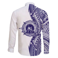 Tonga Queen Salote College 100th Years Family Matching Off Shoulder Short Dress and Hawaiian Shirt White Tonga Kupesi Uniquely Pacific Art LT9 - Polynesian Pride