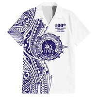 Tonga Queen Salote College 100th Years Family Matching Puletasi and Hawaiian Shirt White Tonga Kupesi Uniquely Pacific Art LT9 Dad's Shirt - Short Sleeve White - Polynesian Pride