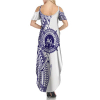 Tonga Queen Salote College 100th Years Family Matching Summer Maxi Dress and Hawaiian Shirt White Tonga Kupesi Uniquely Pacific Art LT9 - Polynesian Pride