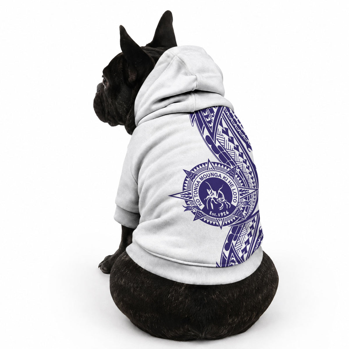 Tonga Queen Salote College 100th Years Pet Hoodie White Tonga Kupesi Uniquely Pacific Art