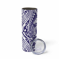 Tonga Queen Salote College 100th Years Skinny Tumbler White Tonga Kupesi Uniquely Pacific Art LT9 - Polynesian Pride