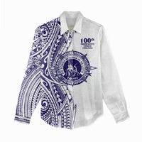 Tonga Queen Salote College 100th Years Women Casual Shirt White Tonga Kupesi Uniquely Pacific Art LT9 - Polynesian Pride