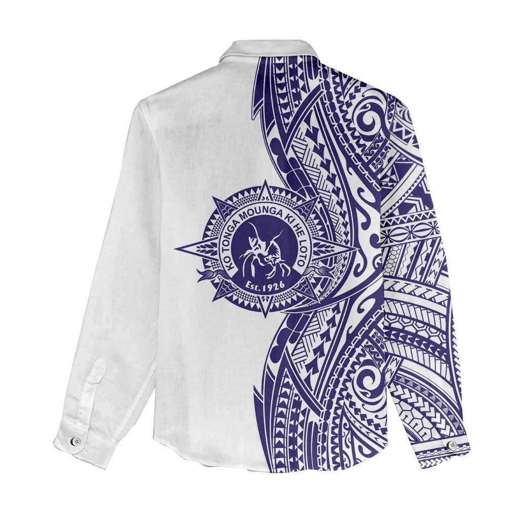 Tonga Queen Salote College 100th Years Women Casual Shirt White Tonga Kupesi Uniquely Pacific Art LT9 - Polynesian Pride