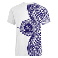 Tonga Queen Salote College 100th Years Women V-Neck T-Shirt White Tonga Kupesi Uniquely Pacific Art LT9 - Polynesian Pride