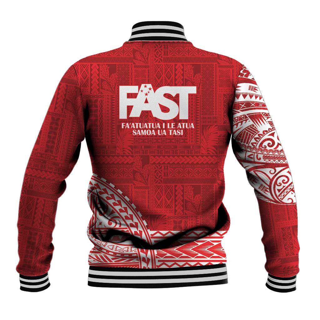 Samoa FAST Baseball Jacket Samoan Motif Patterns - Polynesian Pride