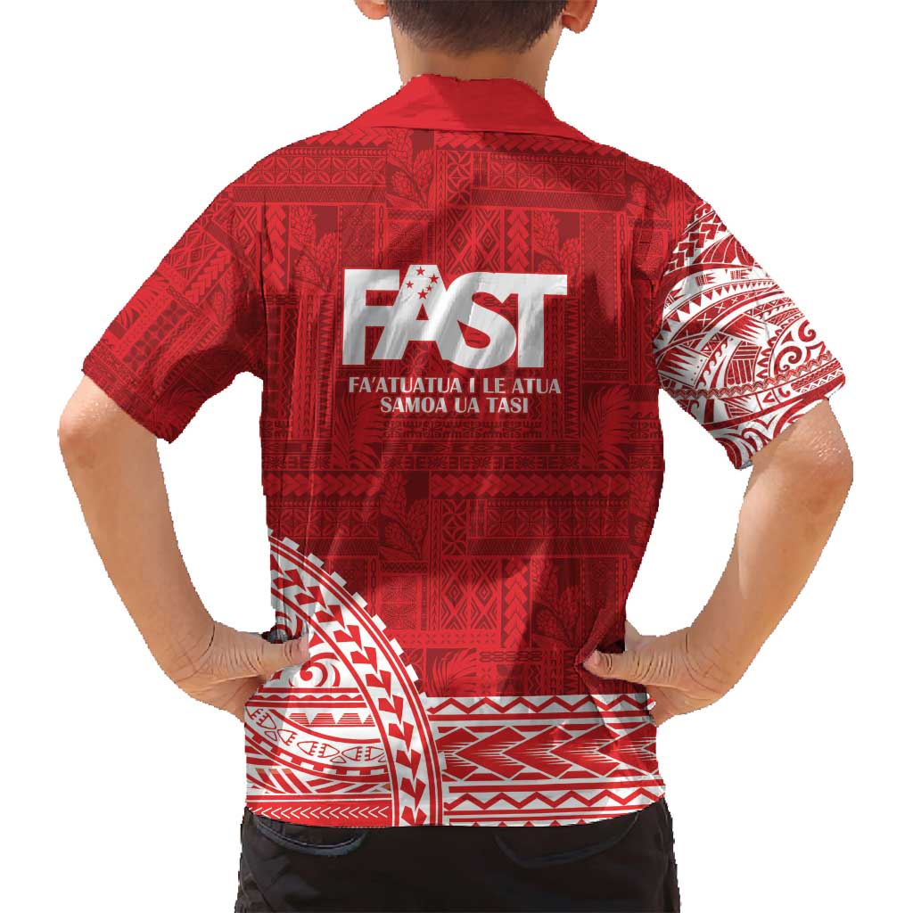 Samoa FAST Family Matching Long Sleeve Bodycon Dress and Hawaiian Shirt Samoan Motif Patterns - Polynesian Pride