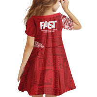 Samoa FAST Family Matching Long Sleeve Bodycon Dress and Hawaiian Shirt Samoan Motif Patterns - Polynesian Pride