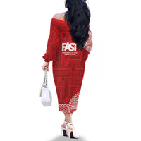 Samoa FAST Family Matching Off The Shoulder Long Sleeve Dress and Hawaiian Shirt Samoan Motif Patterns LT9 - Polynesian Pride