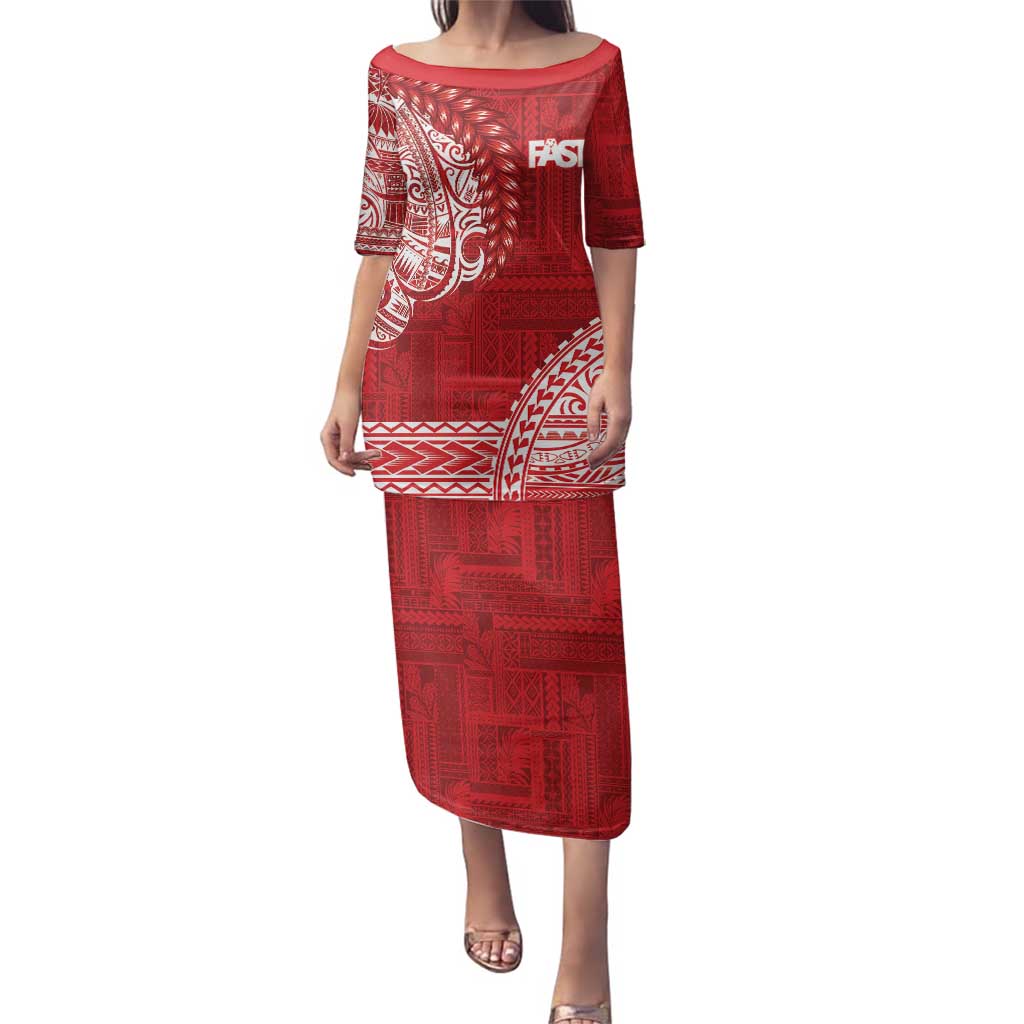 Samoa FAST Family Matching Puletasi and Hawaiian Shirt Samoan Motif Patterns - Polynesian Pride