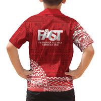 Samoa FAST Family Matching Short Sleeve Bodycon Dress and Hawaiian Shirt Samoan Motif Patterns - Polynesian Pride