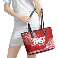 Samoa FAST Leather Tote Bag Samoan Motif Patterns - Polynesian Pride