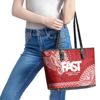 Samoa FAST Leather Tote Bag Samoan Motif Patterns - Polynesian Pride
