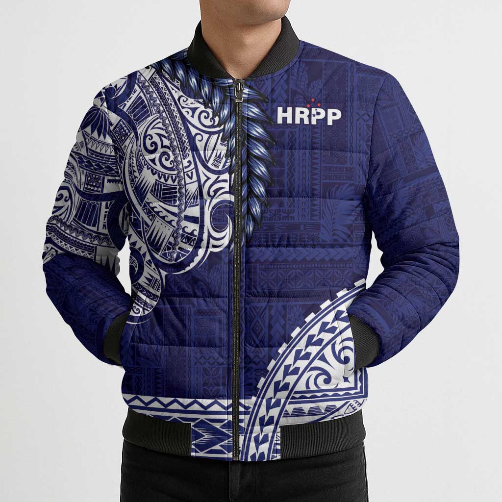 Samoa HRPP Bomber Puffer Jacket Samoan Motif Patterns - Polynesian Pride