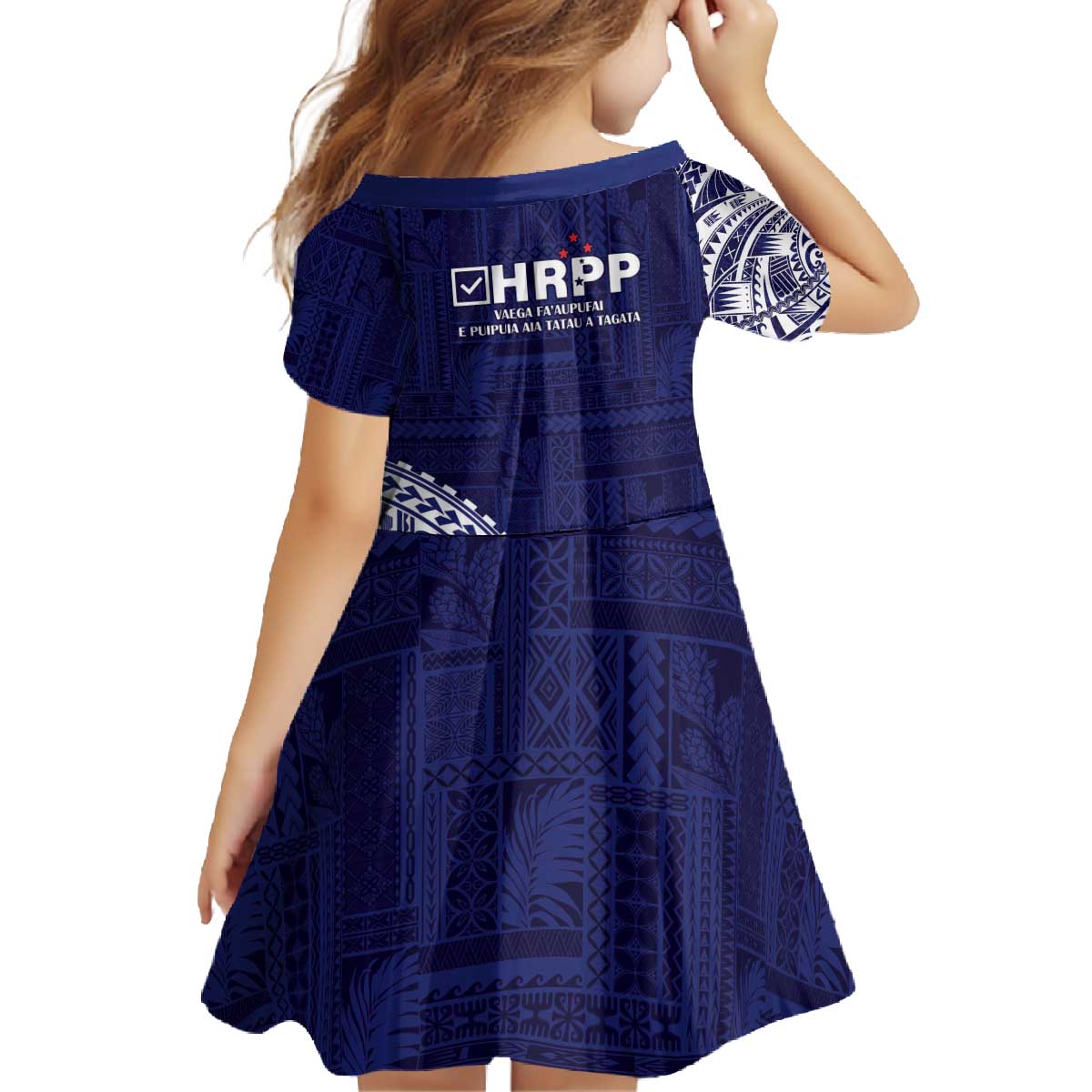 Samoa HRPP Family Matching Off The Shoulder Long Sleeve Dress and Hawaiian Shirt Samoan Motif Patterns LT9 - Polynesian Pride