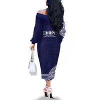 Samoa HRPP Family Matching Off The Shoulder Long Sleeve Dress and Hawaiian Shirt Samoan Motif Patterns LT9 - Polynesian Pride