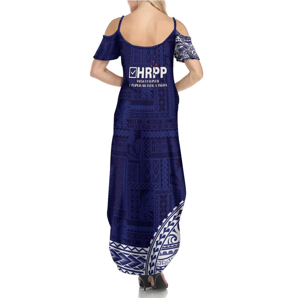 Samoa HRPP Family Matching Summer Maxi Dress and Hawaiian Shirt Samoan Motif Patterns - Polynesian Pride