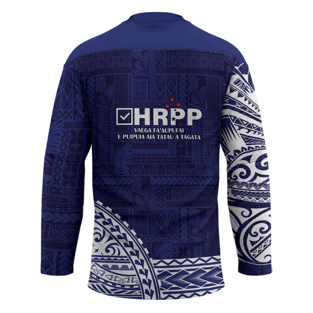 Samoa HRPP Hockey Jersey Samoan Motif Patterns - Polynesian Pride