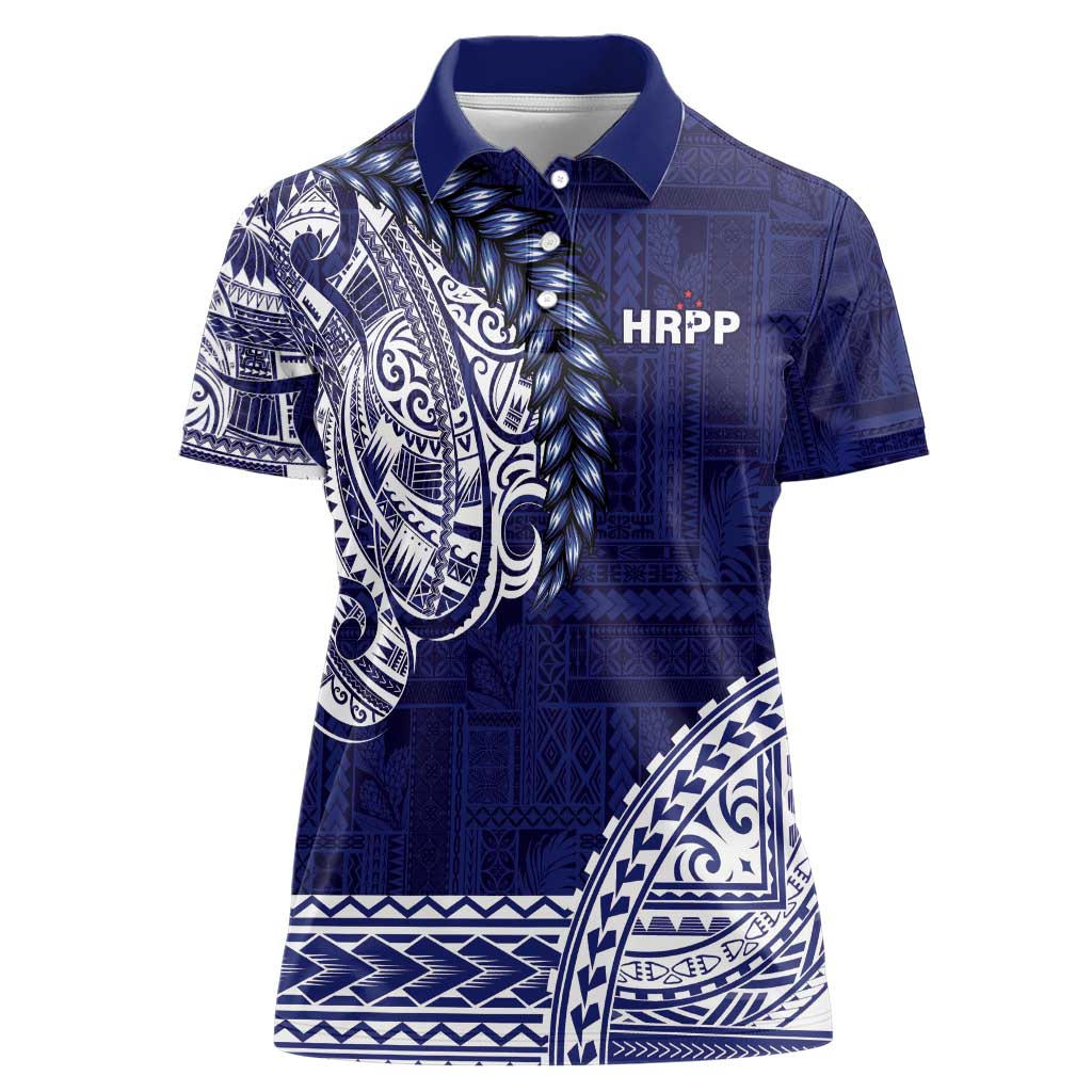 Samoa HRPP Women Polo Shirt Samoan Motif Patterns - Polynesian Pride