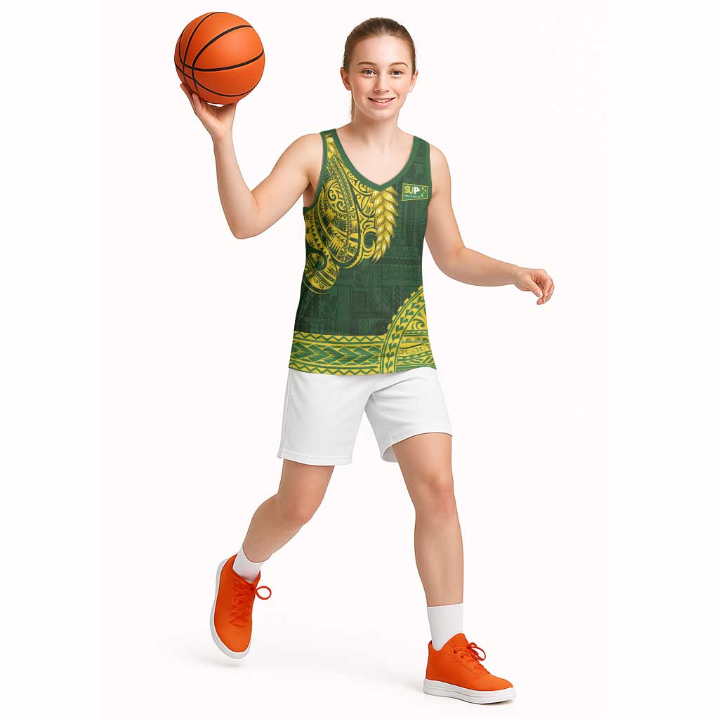 Samoa SUP Basketball Jersey Samoan Motif Patterns - Polynesian Pride