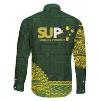 Samoa SUP Family Matching Long Sleeve Bodycon Dress and Hawaiian Shirt Samoan Motif Patterns - Polynesian Pride