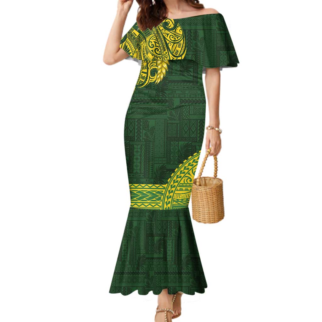 Samoa SUP Family Matching Mermaid Dress and Hawaiian Shirt Samoan Motif Patterns - Polynesian Pride