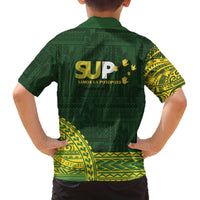 Samoa SUP Family Matching Off The Shoulder Long Sleeve Dress and Hawaiian Shirt Samoan Motif Patterns LT9 - Polynesian Pride