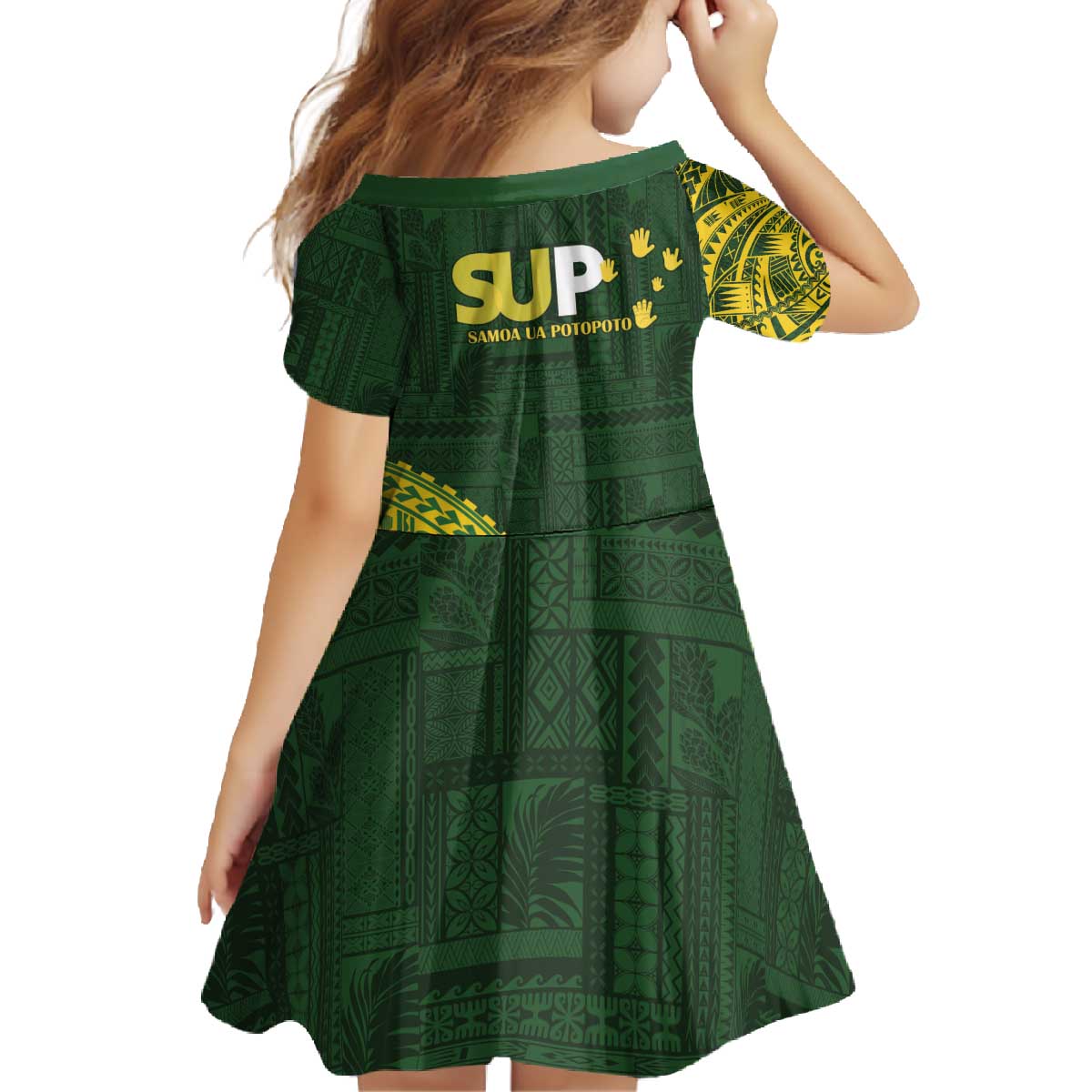 Samoa SUP Family Matching Off The Shoulder Long Sleeve Dress and Hawaiian Shirt Samoan Motif Patterns LT9 - Polynesian Pride