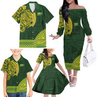 Samoa SUP Family Matching Off The Shoulder Long Sleeve Dress and Hawaiian Shirt Samoan Motif Patterns LT9 - Polynesian Pride