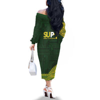 Samoa SUP Family Matching Off The Shoulder Long Sleeve Dress and Hawaiian Shirt Samoan Motif Patterns LT9 - Polynesian Pride