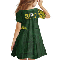 Samoa SUP Family Matching Off Shoulder Maxi Dress and Hawaiian Shirt Samoan Motif Patterns - Polynesian Pride