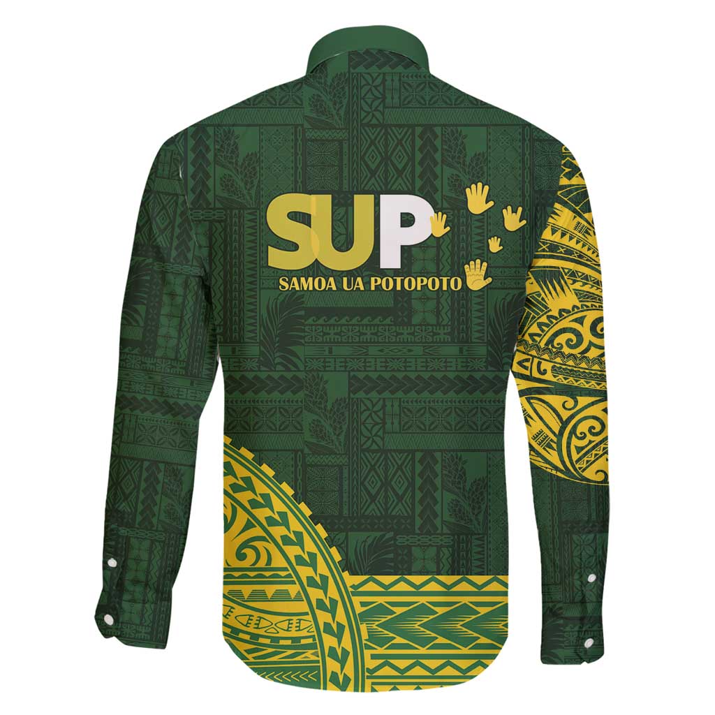Samoa SUP Family Matching Off Shoulder Short Dress and Hawaiian Shirt Samoan Motif Patterns - Polynesian Pride