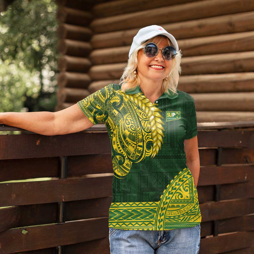 Samoa SUP Women Polo Shirt Samoan Motif Patterns - Polynesian Pride