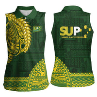 Samoa SUP Women Sleeveless Polo Shirt Samoan Motif Patterns LT9 - Polynesian Pride