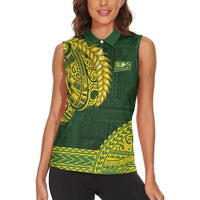 Samoa SUP Women Sleeveless Polo Shirt Samoan Motif Patterns LT9 - Polynesian Pride