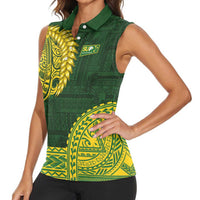Samoa SUP Women Sleeveless Polo Shirt Samoan Motif Patterns LT9 - Polynesian Pride