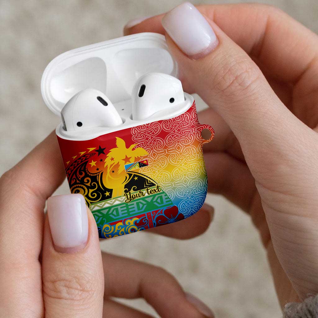 Personalised Torba PNG Day AirPods Case Oro Tapa Pattern - Polynesian Pride