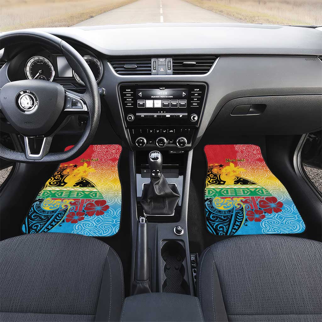 Personalised Torba PNG Day Car Mats Oro Tapa Pattern - Polynesian Pride