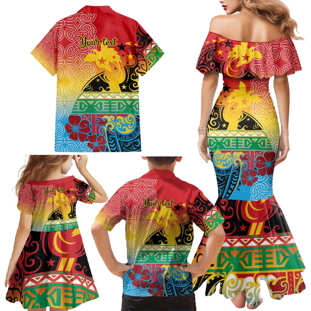 Personalised Torba PNG Day Family Matching Mermaid Dress and Hawaiian Shirt Oro Tapa Pattern LT9 - Polynesian Pride