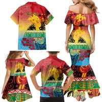Personalised Torba PNG Day Family Matching Mermaid Dress and Hawaiian Shirt Oro Tapa Pattern LT9 - Polynesian Pride