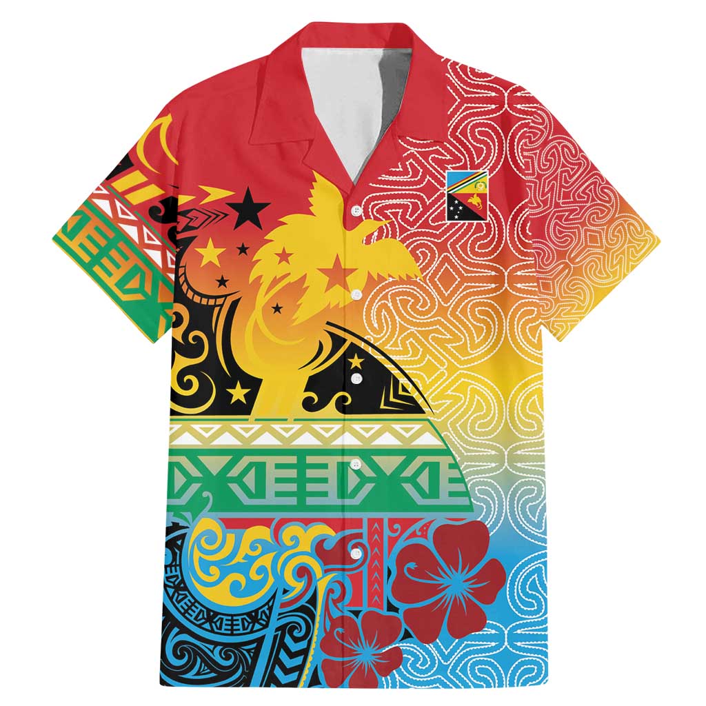 Personalised Torba PNG Day Family Matching Mermaid Dress and Hawaiian Shirt Oro Tapa Pattern LT9 Dad's Shirt - Short Sleeve Green - Polynesian Pride