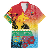 Personalised Torba PNG Day Family Matching Mermaid Dress and Hawaiian Shirt Oro Tapa Pattern LT9 Dad's Shirt - Short Sleeve Green - Polynesian Pride