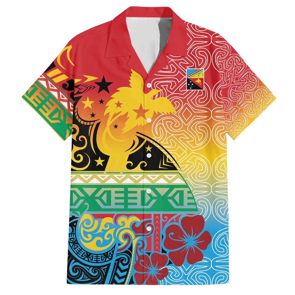 Personalised Torba PNG Day Family Matching Off Shoulder Short Dress and Hawaiian Shirt Oro Tapa Pattern LT9 Dad's Shirt - Short Sleeve Green - Polynesian Pride