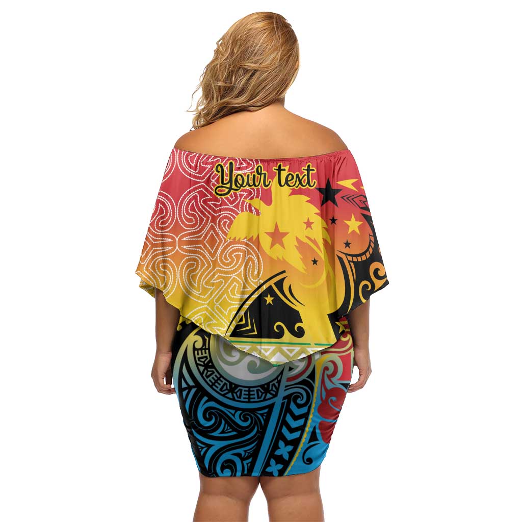 Personalised Torba PNG Day Family Matching Off Shoulder Short Dress and Hawaiian Shirt Oro Tapa Pattern LT9 - Polynesian Pride