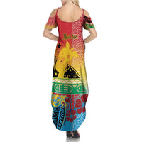 Personalised Torba PNG Day Family Matching Summer Maxi Dress and Hawaiian Shirt Oro Tapa Pattern LT9 - Polynesian Pride