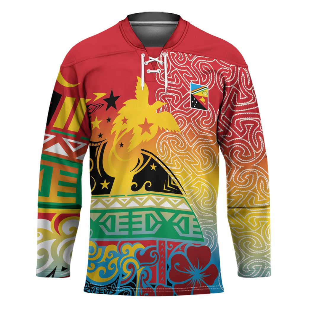 Personalised Torba PNG Day Hockey Jersey Oro Tapa Pattern - Polynesian Pride