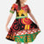 Personalised Torba PNG Day Kid Short Sleeve Dress Oro Tapa Pattern - Polynesian Pride