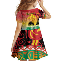 Personalised Torba PNG Day Kid Short Sleeve Dress Oro Tapa Pattern LT9 - Polynesian Pride