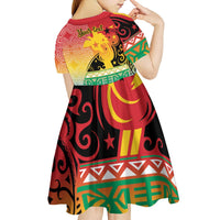 Personalised Torba PNG Day Kid Short Sleeve Dress Oro Tapa Pattern LT9 - Polynesian Pride
