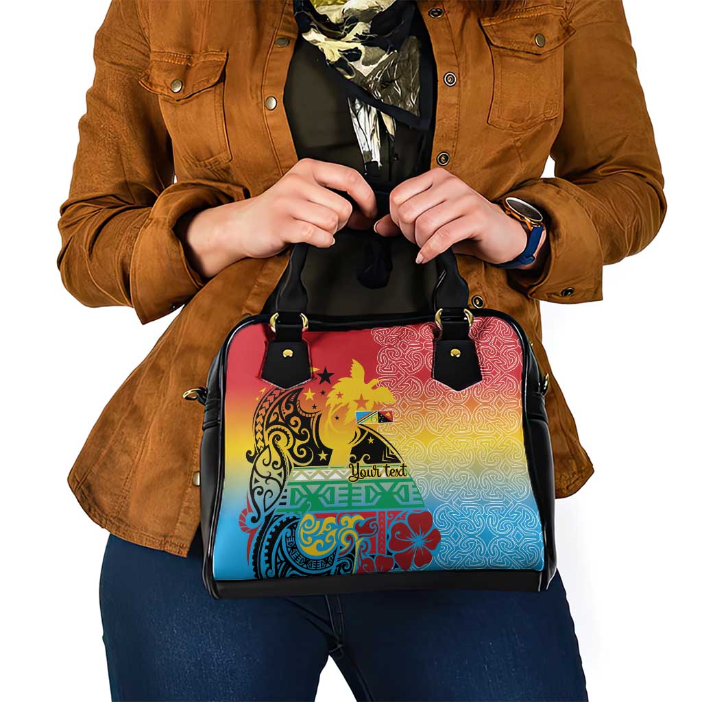 Personalised Torba PNG Day Shoulder Handbag Oro Tapa Pattern - Polynesian Pride